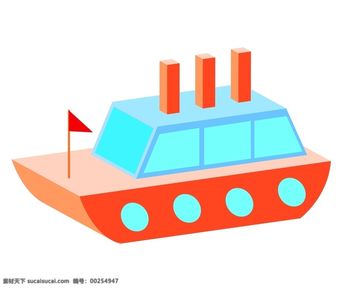 红色 坦克 装饰 插画 红色的坦克 红色的旗帜 创意坦克 立体坦克 卡通坦克 交通工具坦克 坦克插画