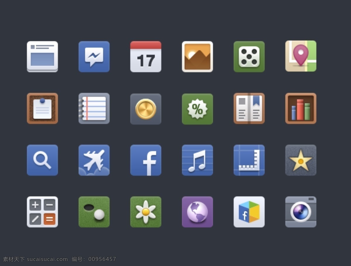 手机 图标 facebook 网页模板 源文件 中文模版 模板下载 app app图标