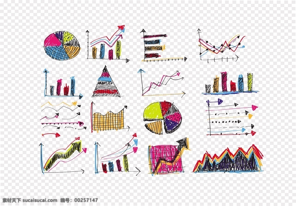各式 手绘 折 线图 图表 数据 高清 源文件 设计元素 广告装饰图案