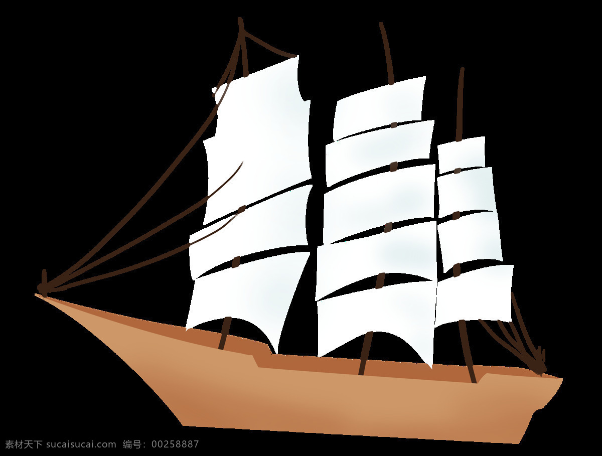 帆船 插画 卡通 企业 文化 标语 标志 png格式