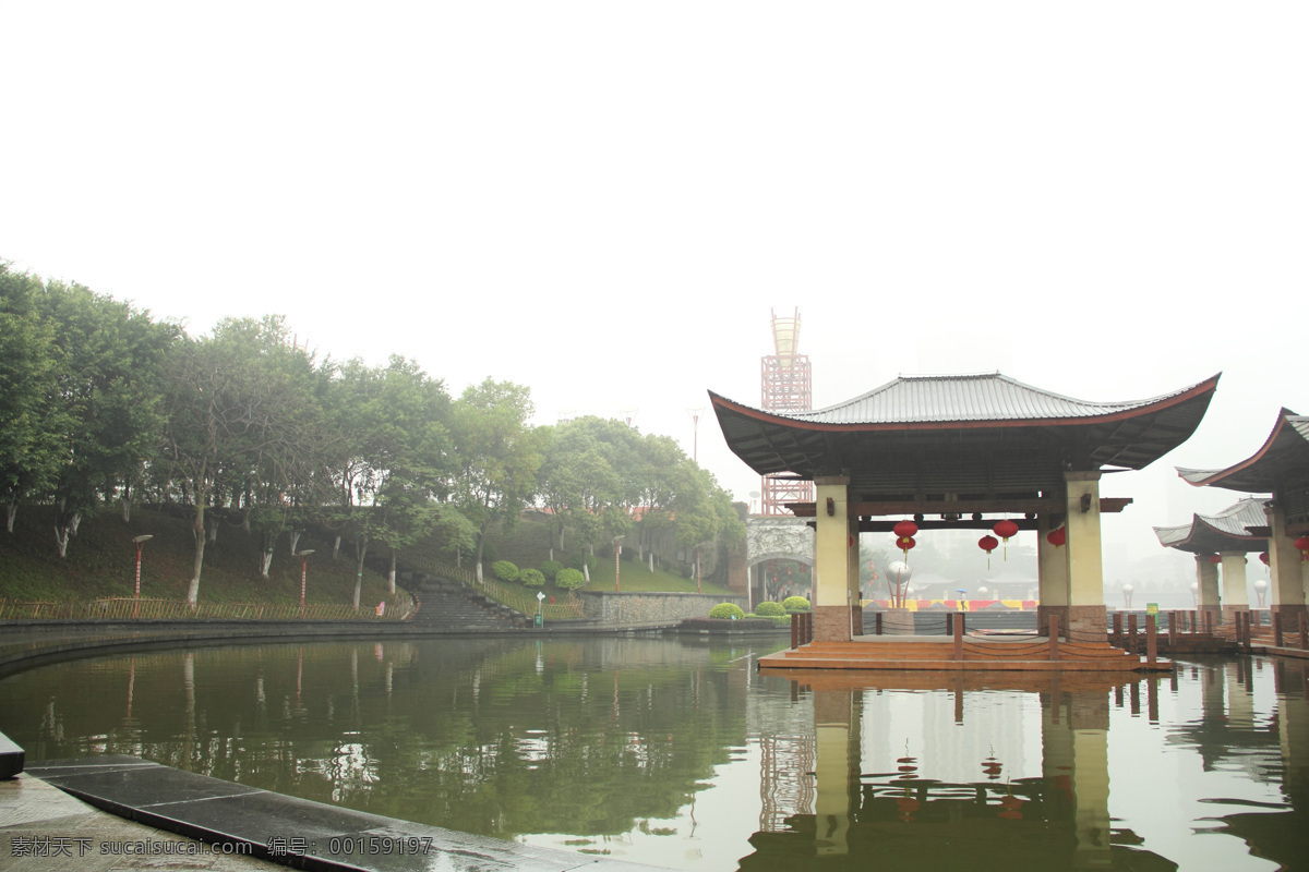 风景 公园 公园风景 湖 湖水 建筑园林 树木 千 灯 一角 千灯湖公园 自然风景 亭子 公园一角 园林建筑 家居装饰素材 灯饰素材