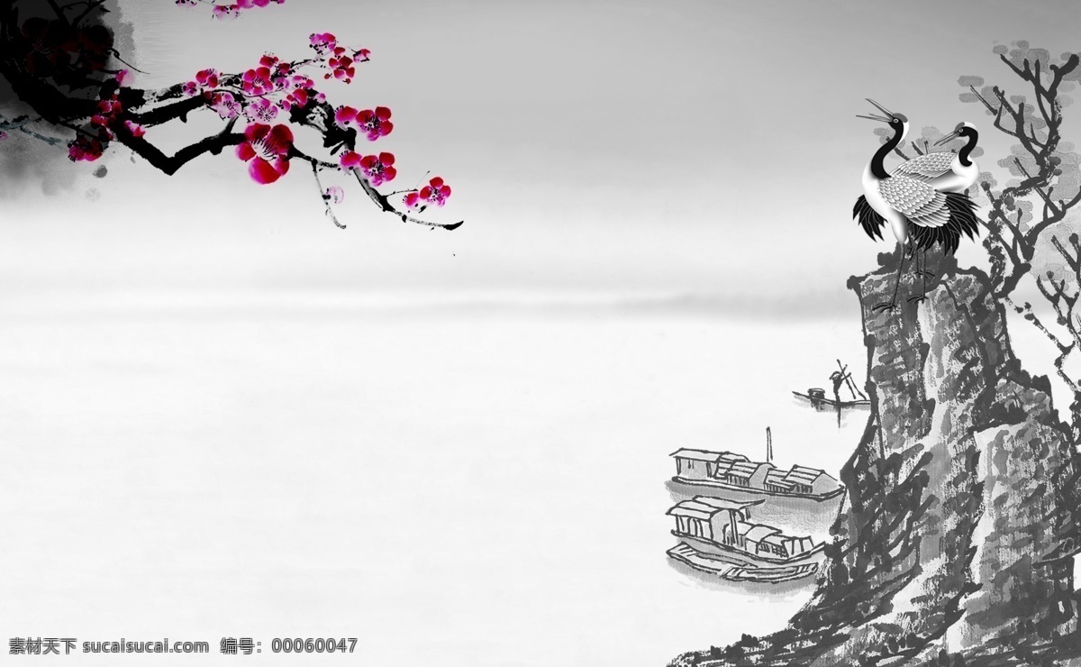 淡雅 水墨 中国 风景画 淘 宝图 大图 古典 淘宝 中国风 海报 淘宝素材 淘宝促销海报