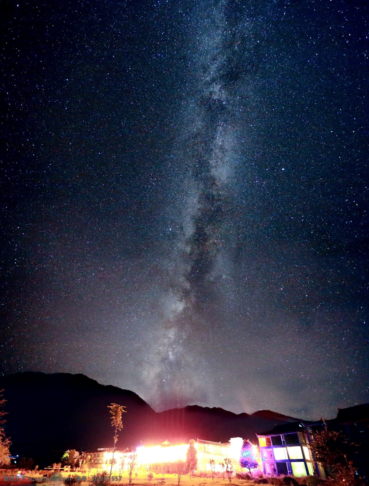银河 升起 地方 泸沽湖 夜空 云南 四川 自然景观 山水风景