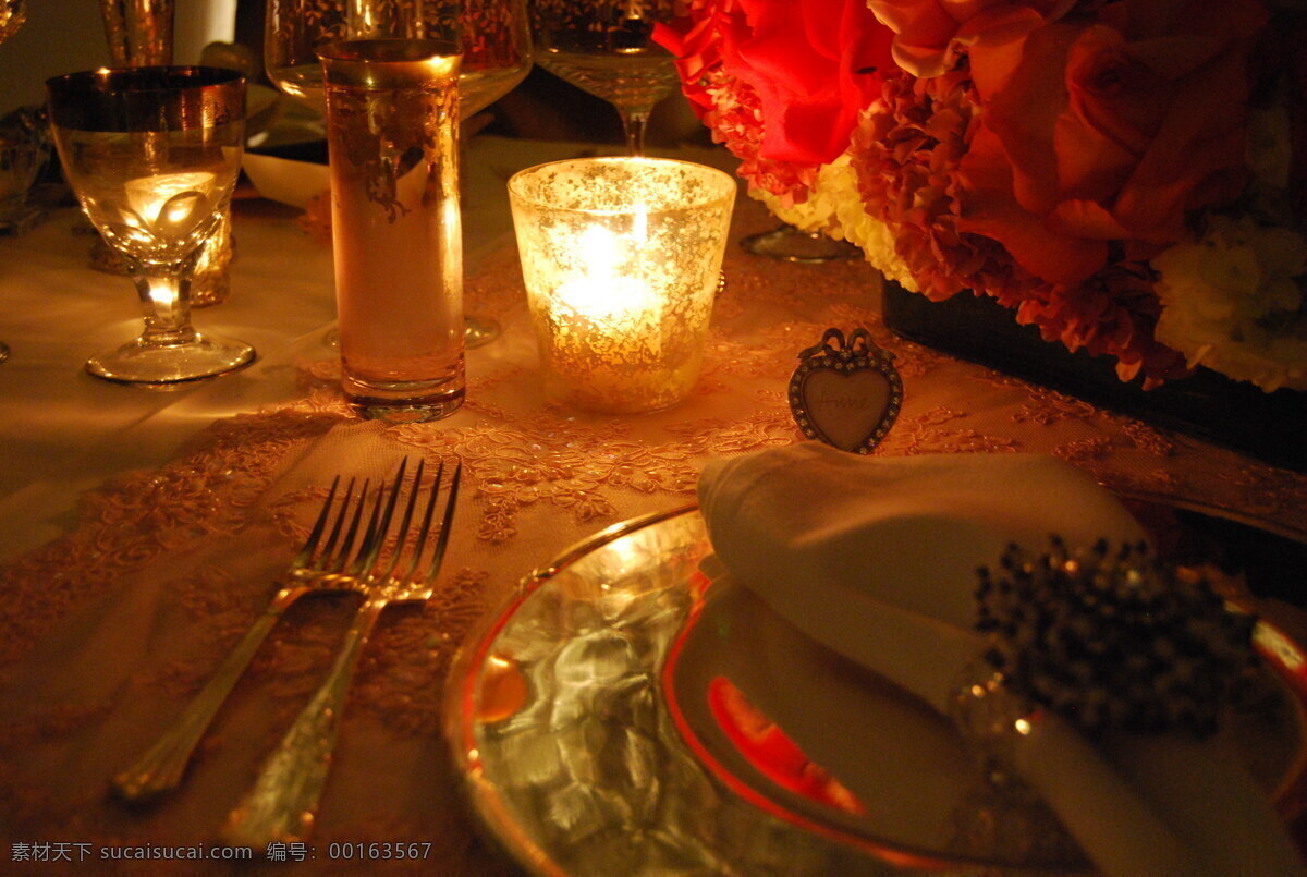 烛光晚餐 餐具 蜡烛 烛光 唯美 火焰 烛焰 浪漫 情人节 文化艺术 节日庆祝
