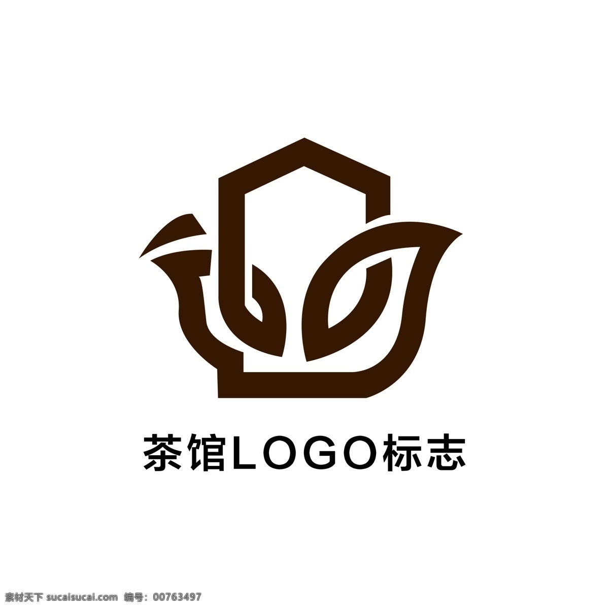 简约 大气 茶馆 logo 模板 门店