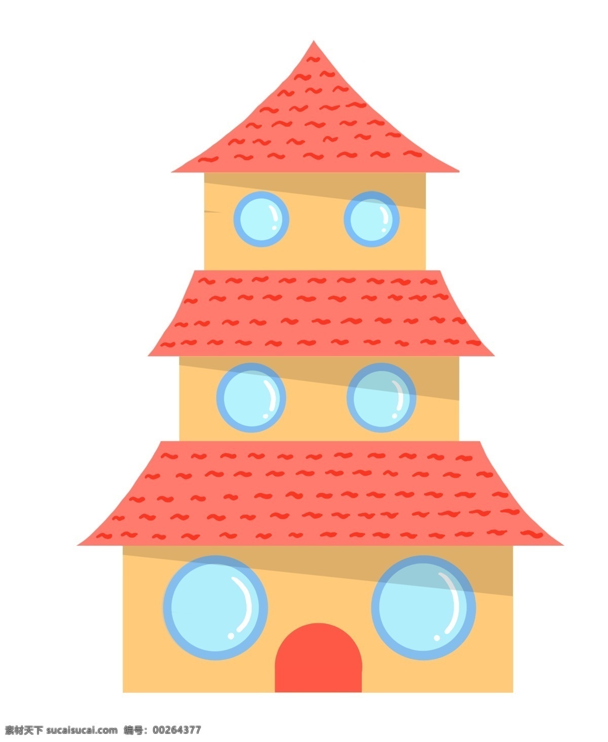 三 层 房屋 装饰 插画 三层房屋 黄色的房屋 漂亮的房屋 创意房屋 立体房屋 精美房屋 卡通房屋