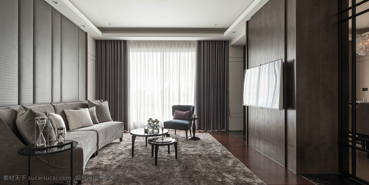 现代 简约 客厅 半圆形 沙发 效果图 半圆形沙发 茶几 窗帘 地毯 简约风 装修 现代风