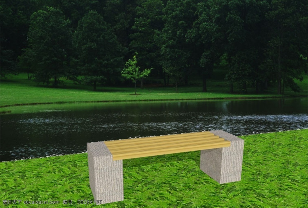 景观设计 园林小品 木石 结合 坐凳 景观 小品 木质 石质