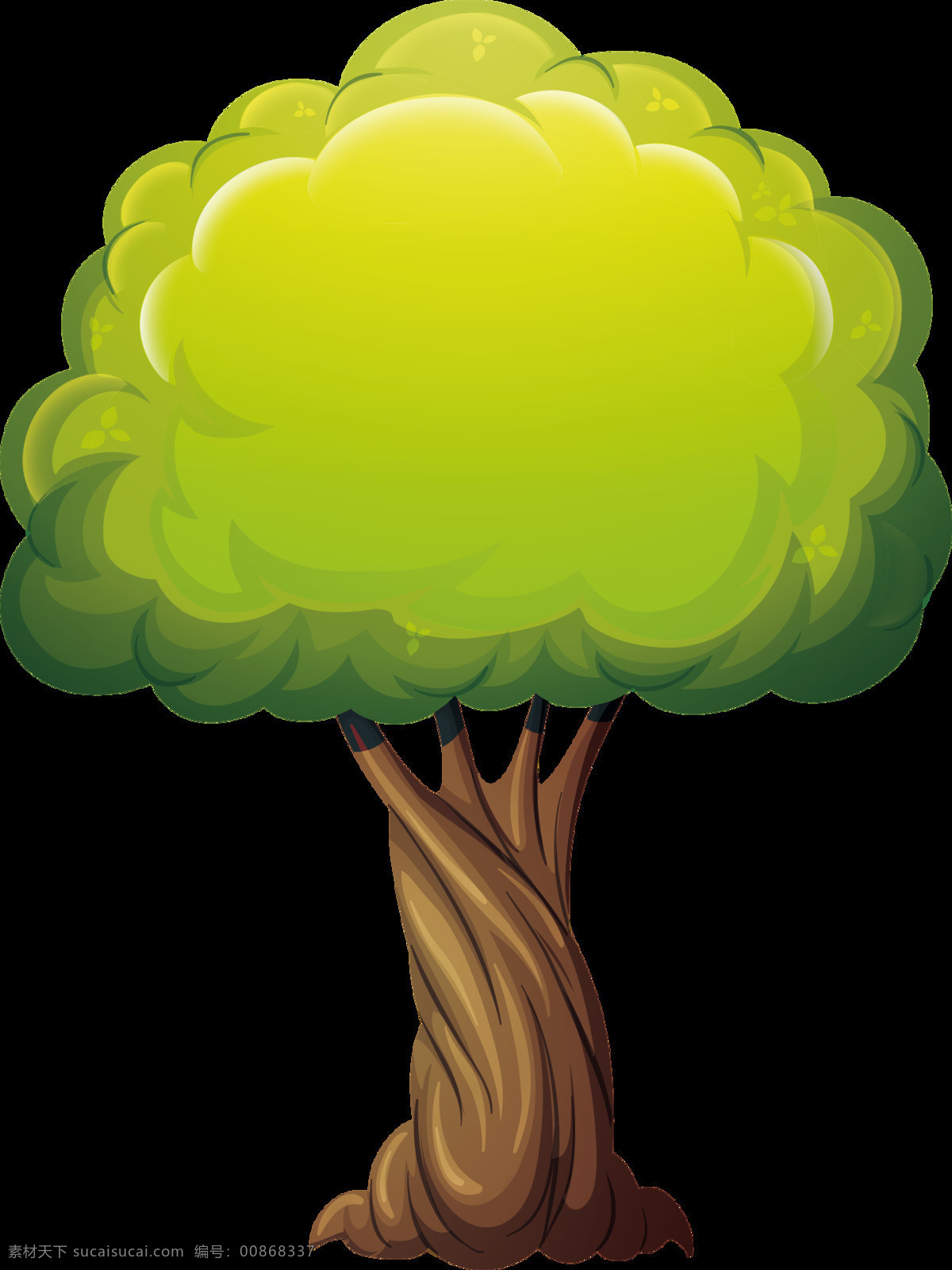 绿色 卡通 树木 合集 大气 几何 装饰 图案 美观 彩色 元素