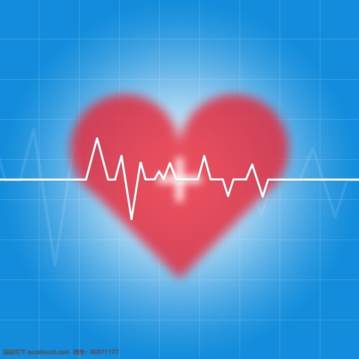 全 原创 蓝色 医疗 心性 心电图 背景 健康 心形 心脏