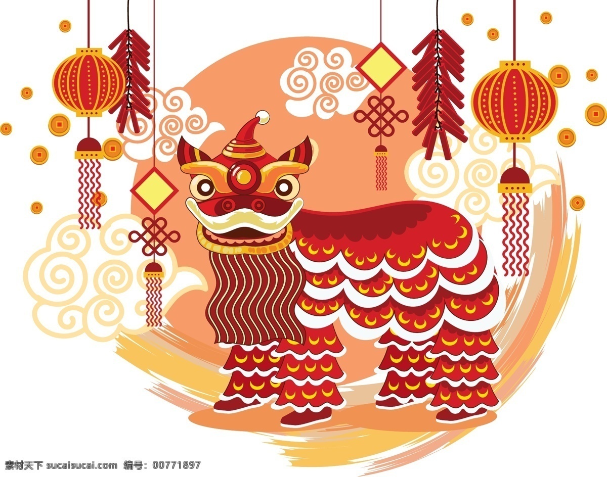 舞狮 春节 过年 新年好 过大年 过春节 文化艺术 传统文化