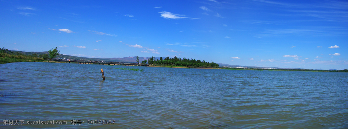 大同文瀛湖 文瀛湖 大同 蓝天 白云 湖水 辽阔 风景摄影 风景名胜 自然景观