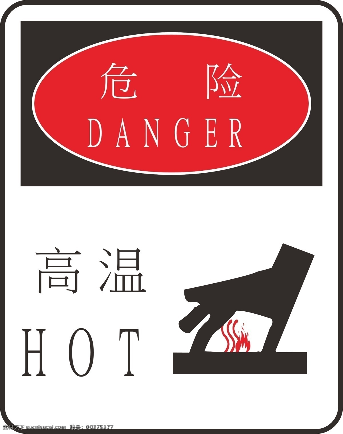 安全标识牌 高温危险 易燃气体 禁止带火种 禁止触摸 高压危险 警告牌