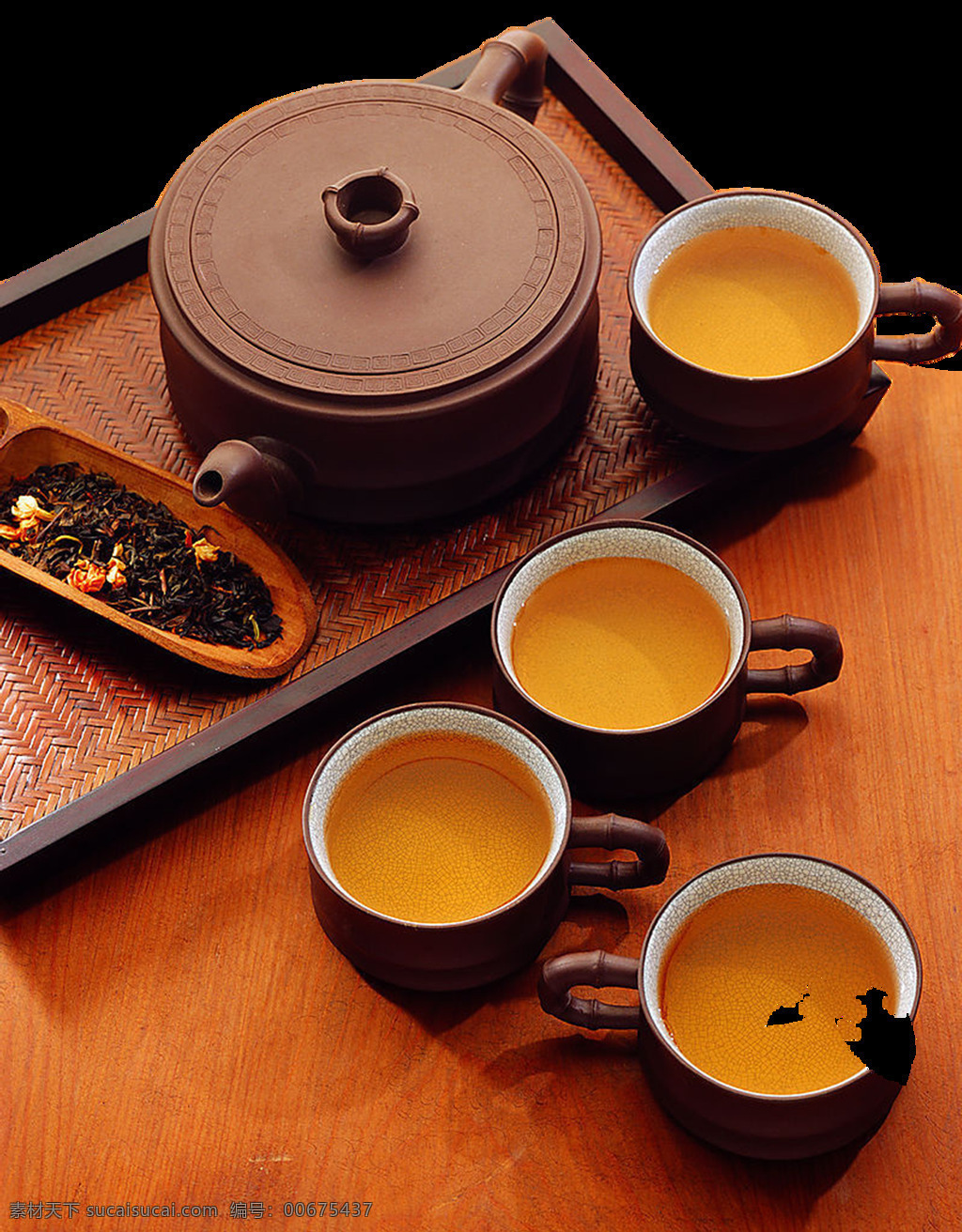 精致 茶道 褐色 茶具 产品 实物 叉子 茶叶 产品实物 褐色茶具 深色茶水