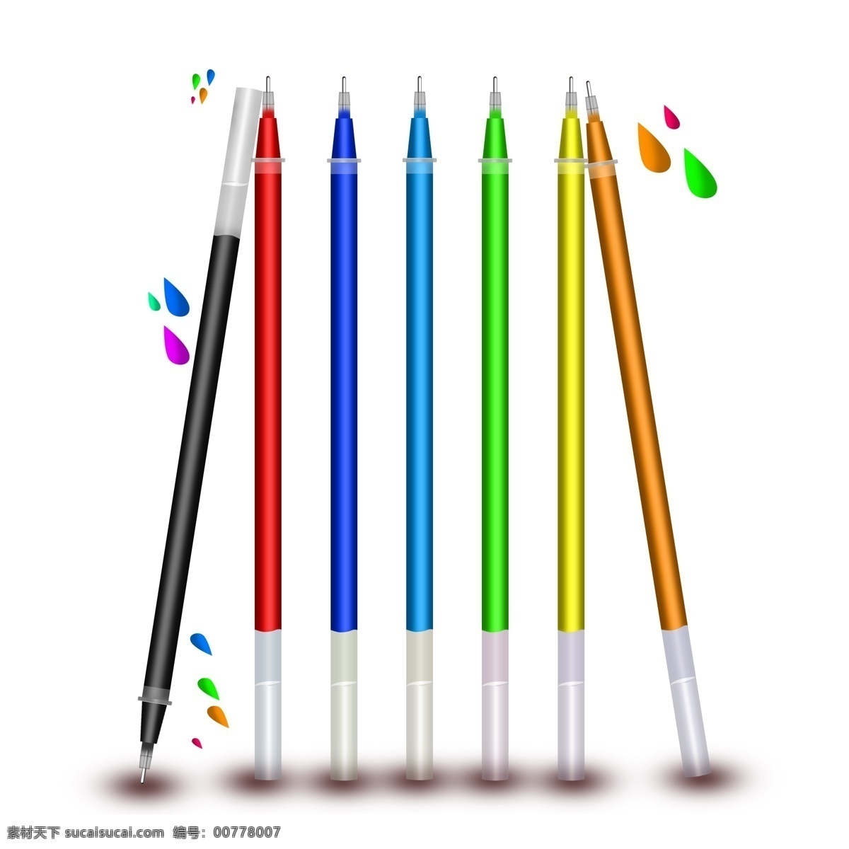 学习 元素 水笔 彩色 笔芯 学习素材 学习元素 水笔笔芯