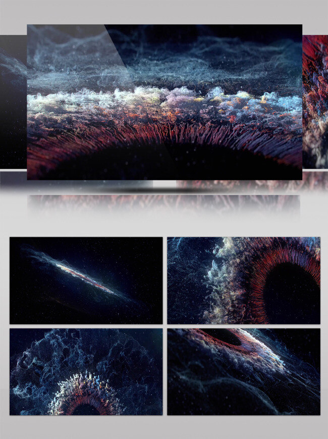 梦幻 流体 烟雾 流动 宇宙 展示 大气 舞台 震撼 粒子 背景