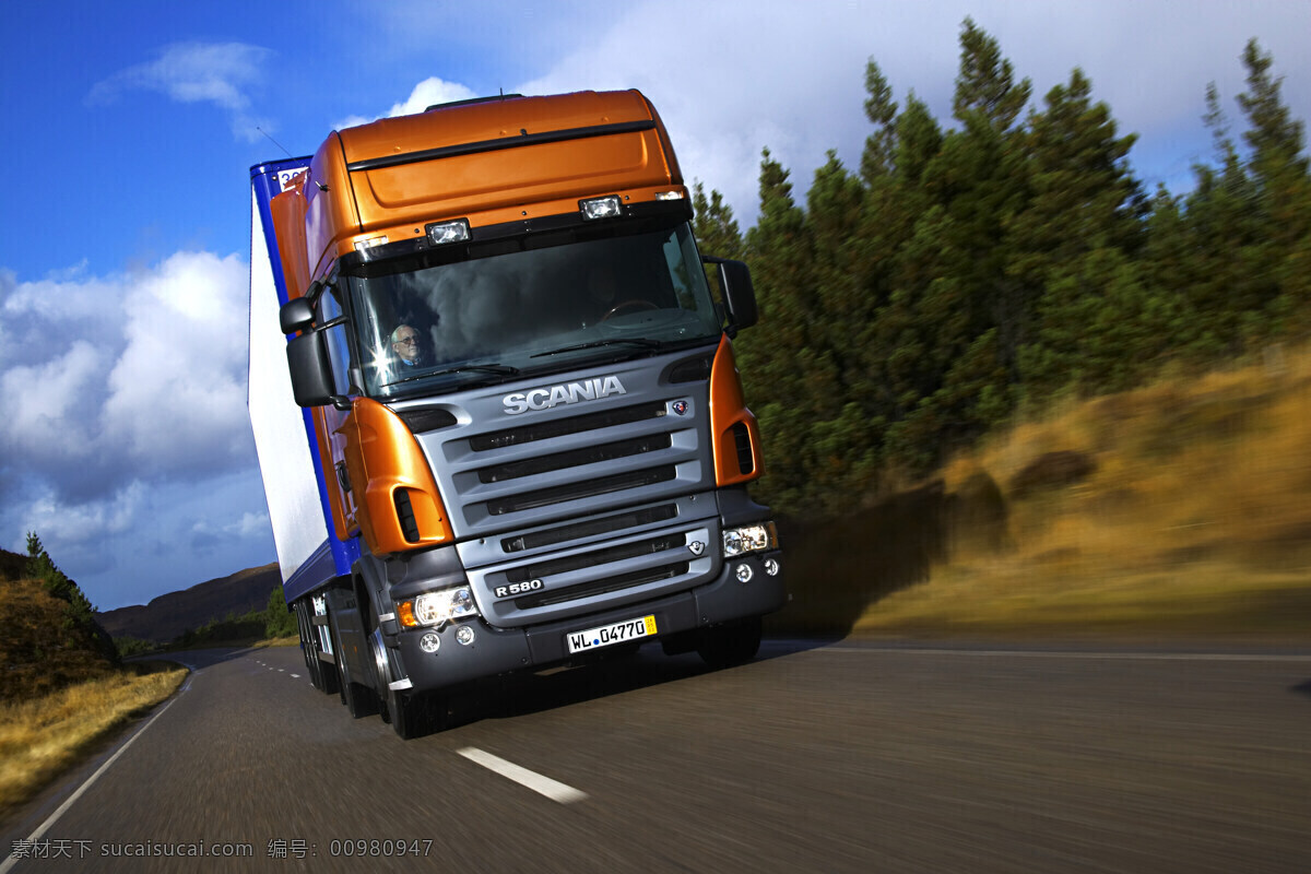 卡车 交通工具 汽车 物流运输 现代科技 scania 斯堪尼亚 psd源文件