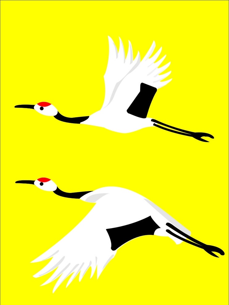 白鹤 鹤 动物 飞翔 鸟类 生物世界 矢量