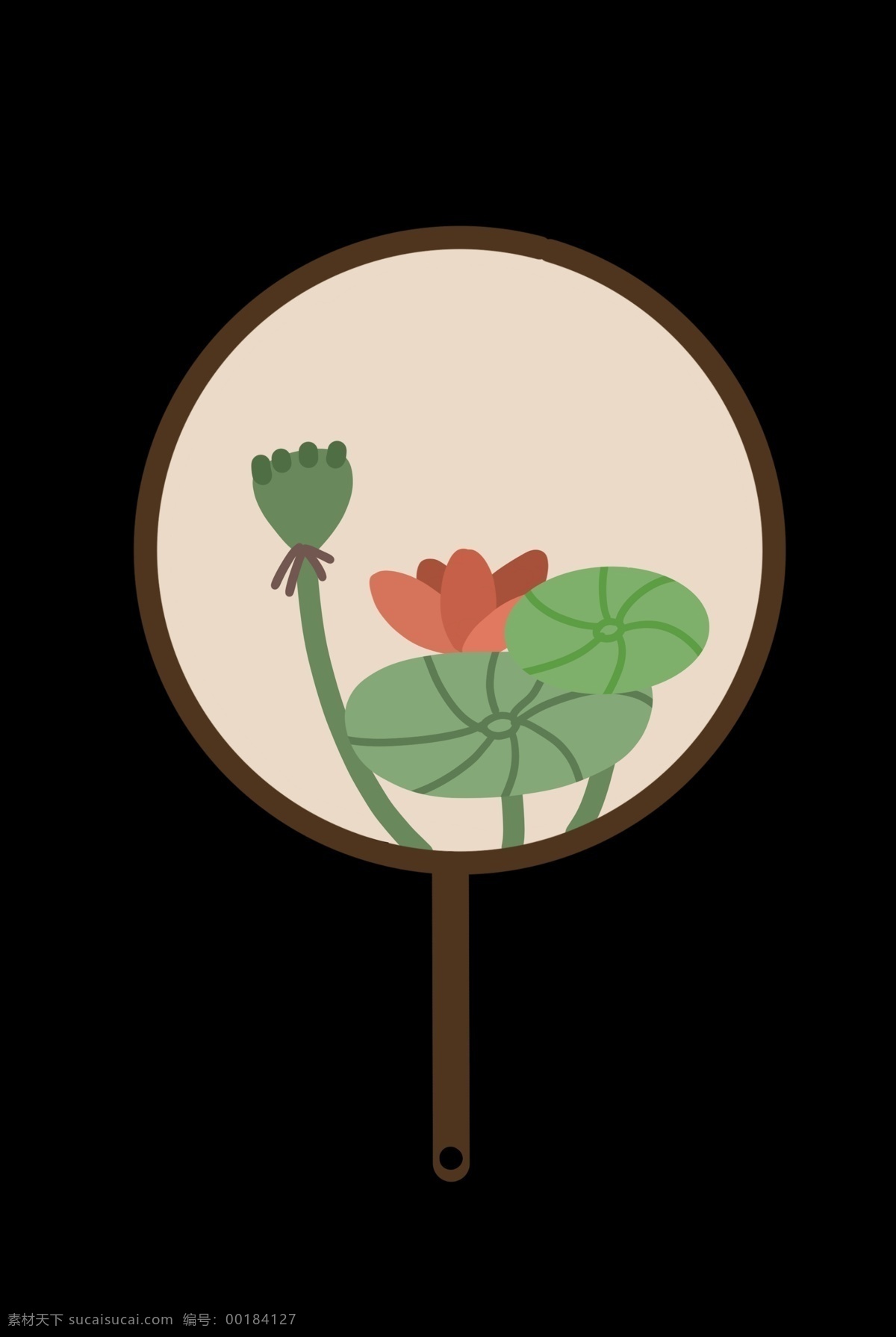 卡通扇子植物 植物 扇子 花瓶