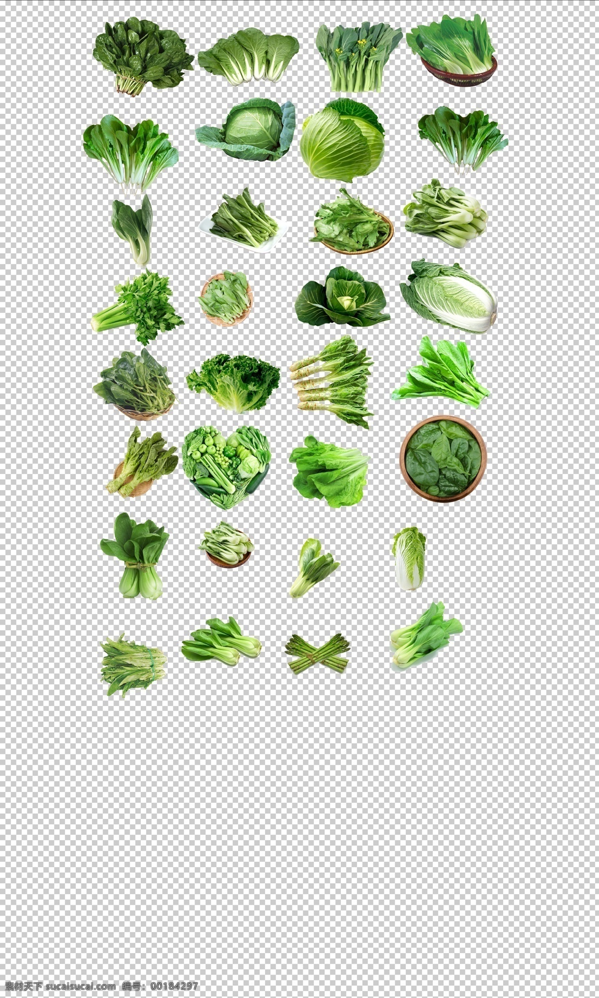 青菜 菠菜 包 菜 菜心 莴苣 生菜 芦笋 包菜 健康 绿色 蔬菜 小白菜 免抠 分层