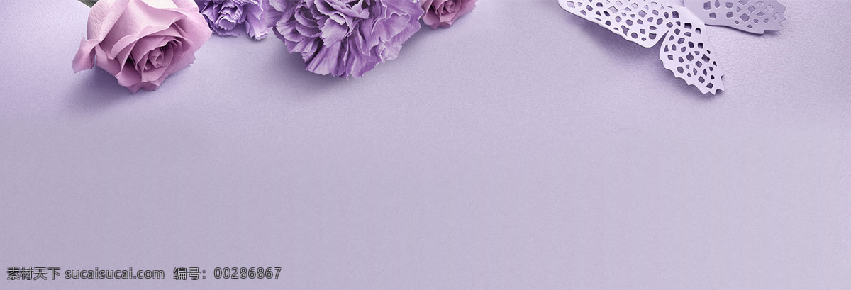 复古 花朵 banner 背景 紫色
