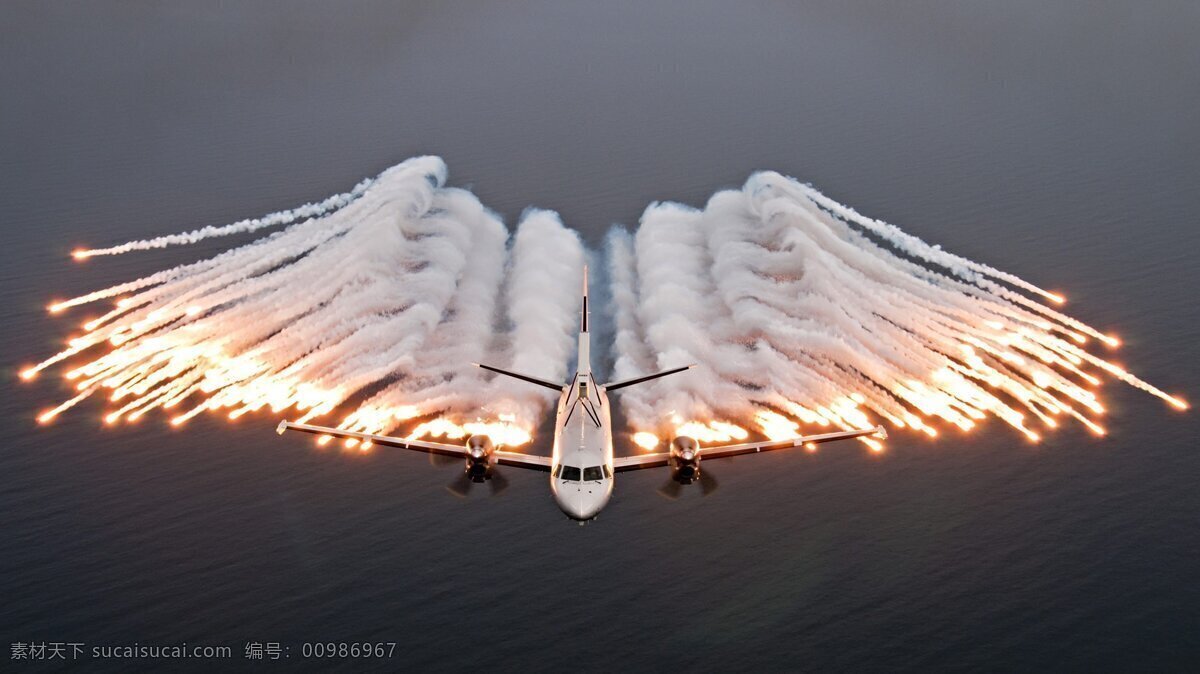 天使 翼 大图 飞机 军事 烟花 烟火 尾翼 尾气 导弹 现代科技