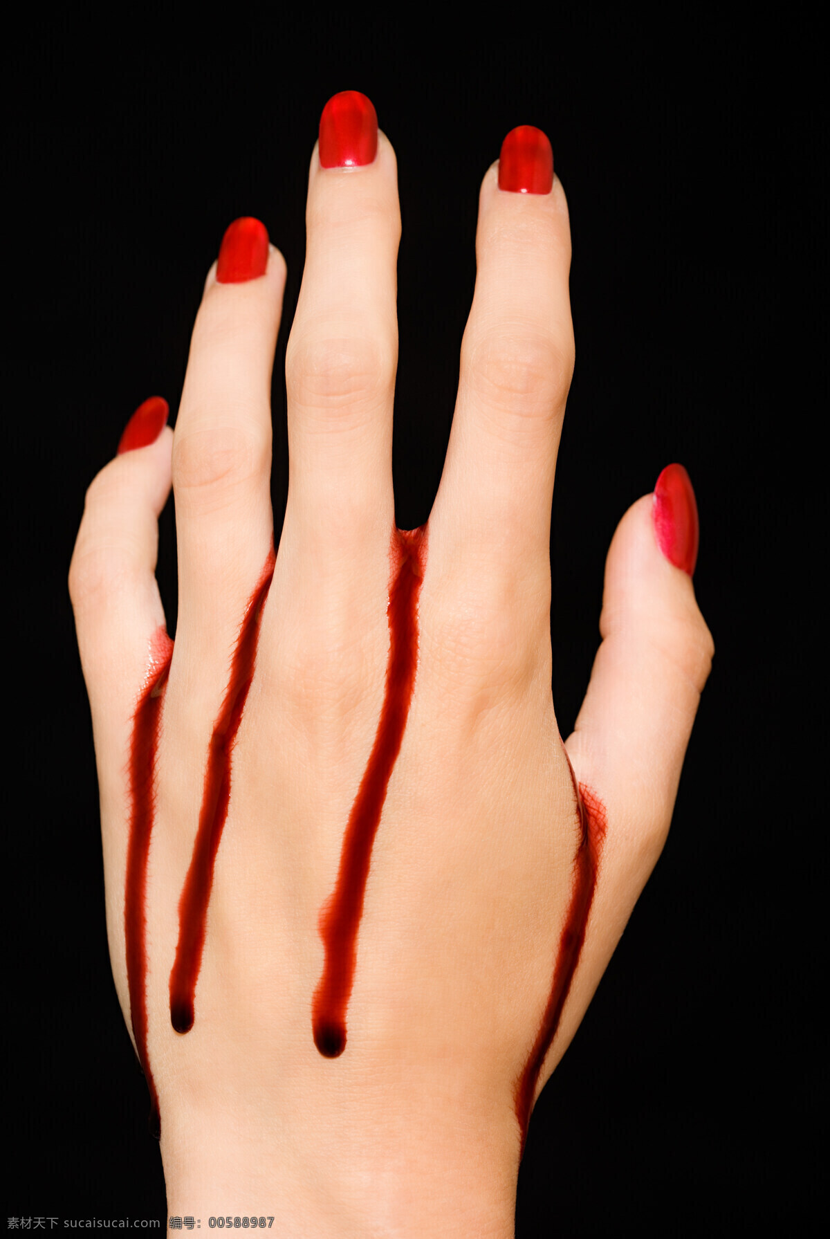 红 指甲 滴 血 手背 手特写 流血 血液 滴血 红指甲 美甲 肤质 白皙 创意 高清摄影 高清大图 人体器官图 人物图片