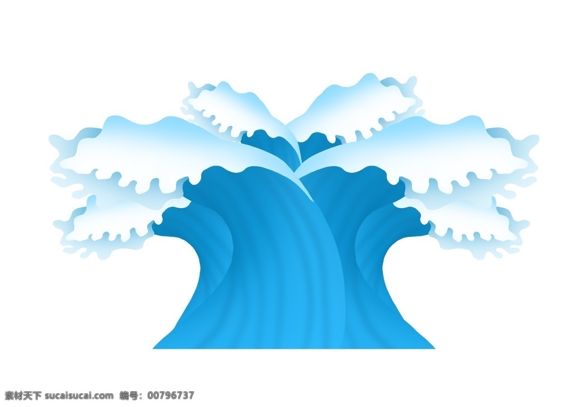 蓝色 海浪 白色 浪花 夏季 海边 度假 免 抠 海边度假