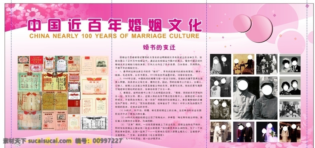 百年婚姻文化 婚姻文化由来 宣传展版底图 民政局宣传画 中国婚姻文化