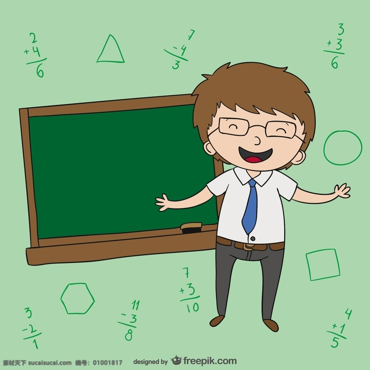 黑板漫画老师 学校 黑板 卡通 教师 人物 卡通人物 漫画 绿色