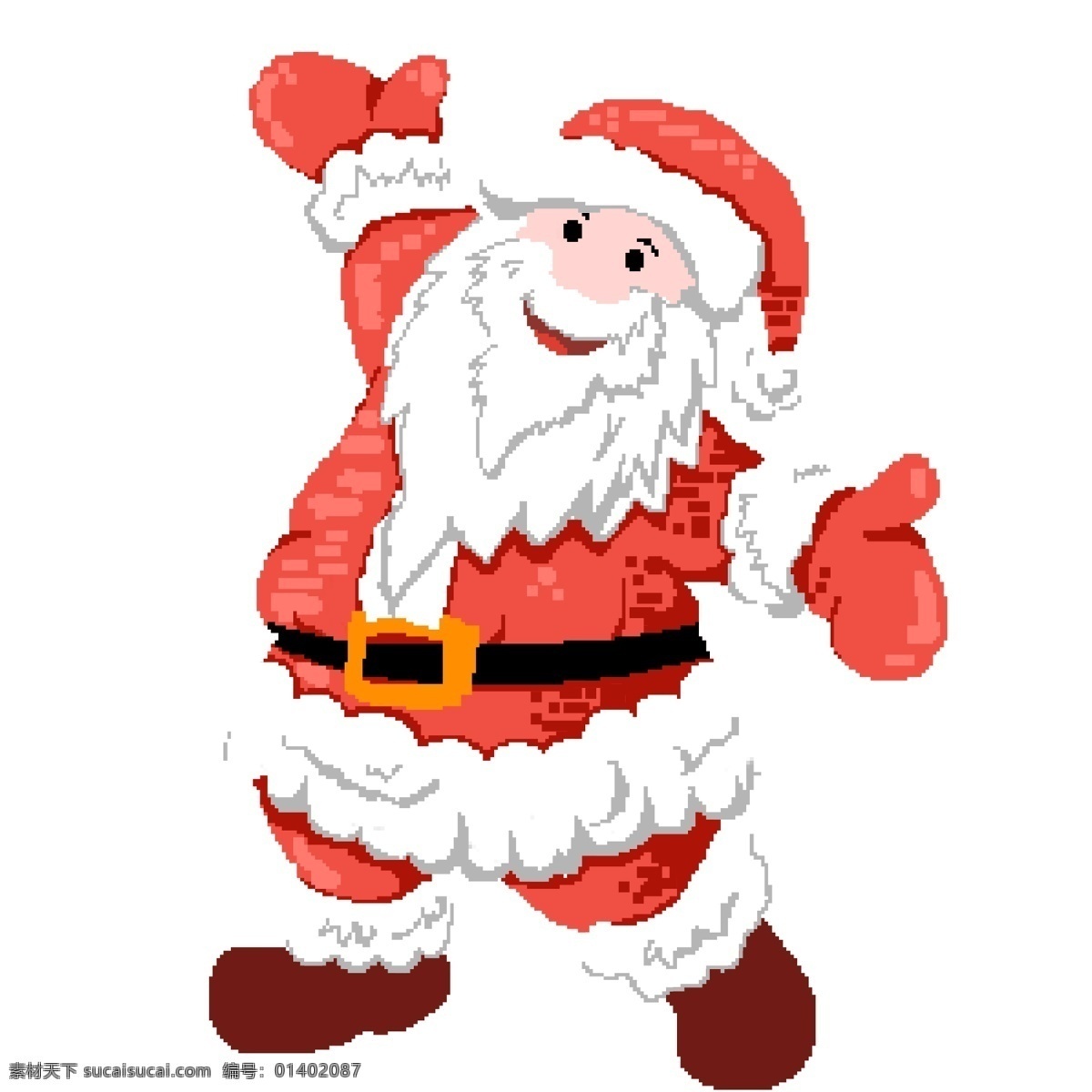 开怀大笑 圣诞老人 像素 化 商用 元素 卡通 可爱 圣诞节 节日元素 像素化