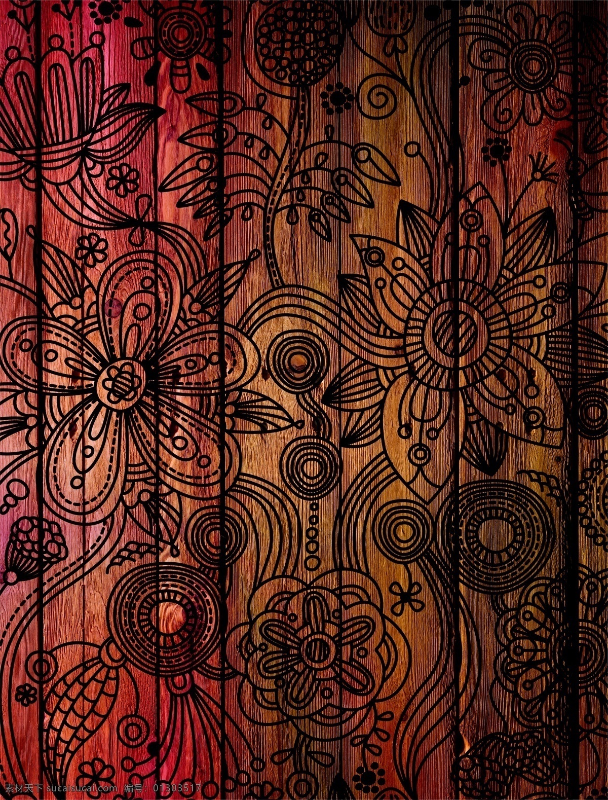 线描 花纹 图案 装饰 高清 木纹 木板 木质 材质 贴图 复古 怀旧 红色 黑色
