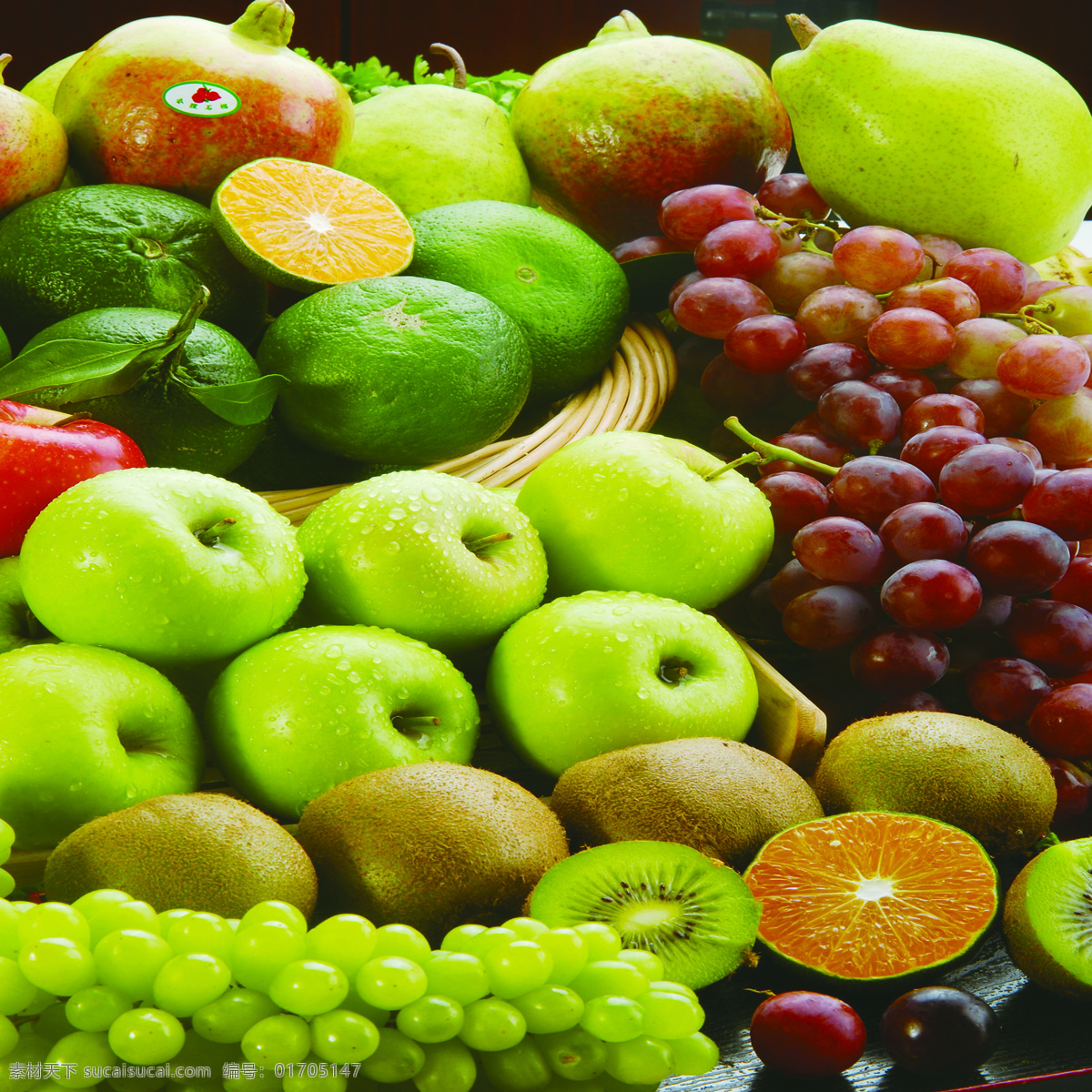 水果图片 水果 水果集锦 各种水果 水果拼盘 热带水果 维生素 丰富的水果 水果堆 苹果 葡萄 橘子 猕猴桃 生物世界