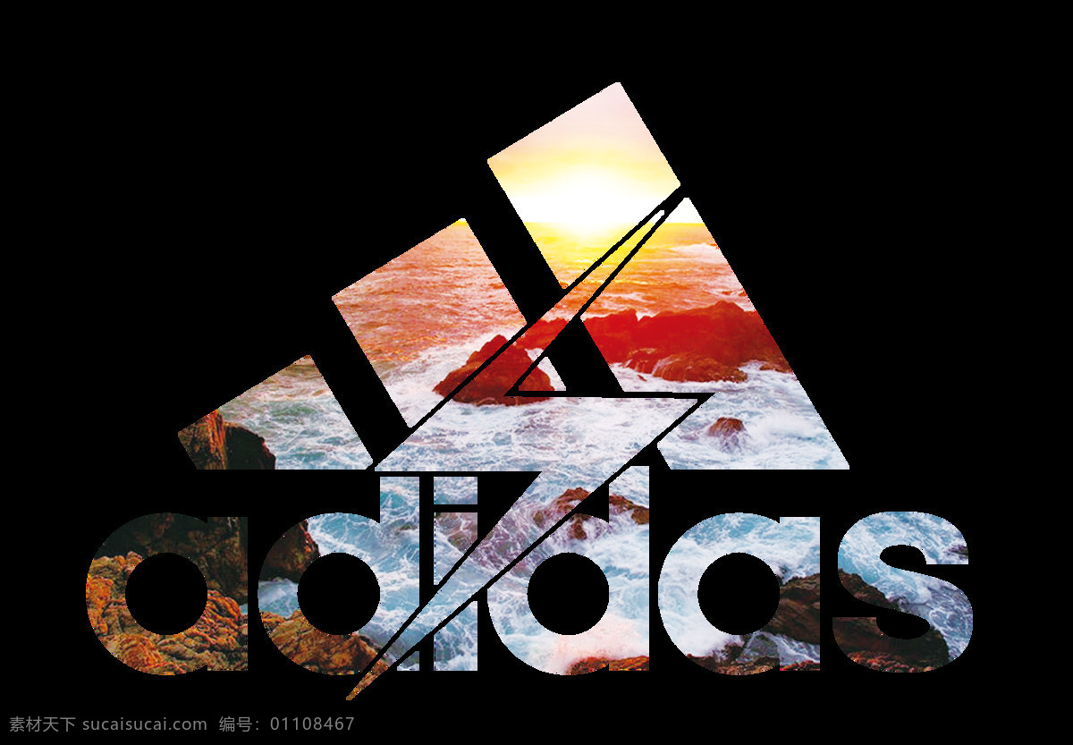 阿迪达斯 adidas 标志 印花 胸花 渐变 运动 英文 服装设计 标志图标 其他图标