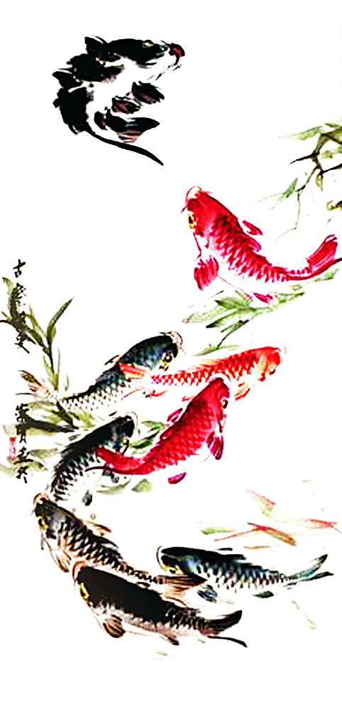水墨 鲤鱼 矢量 中国风 鱼 生物世界 鱼类 白色