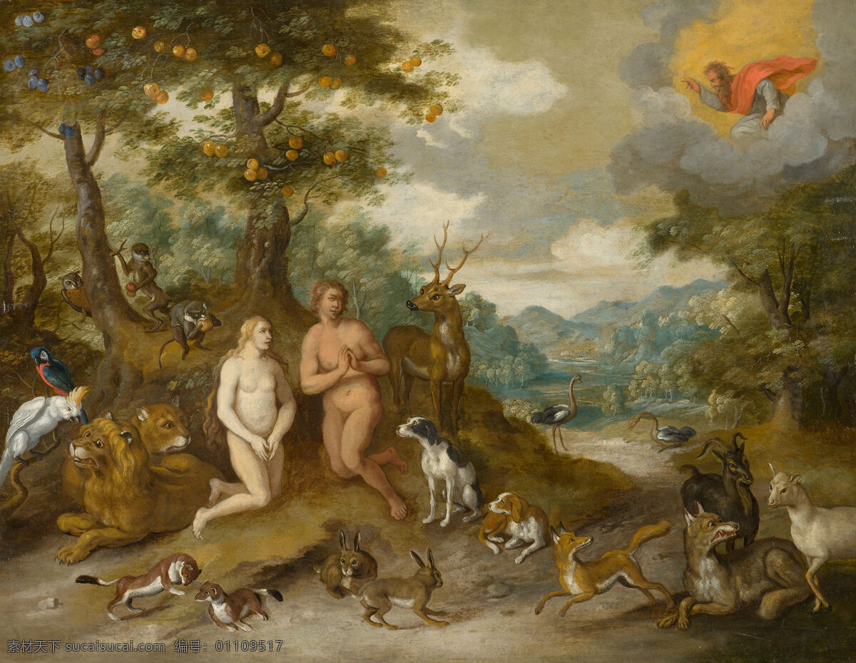 油画伊甸园素材图片下载-素材编号01109517-素材天下图库