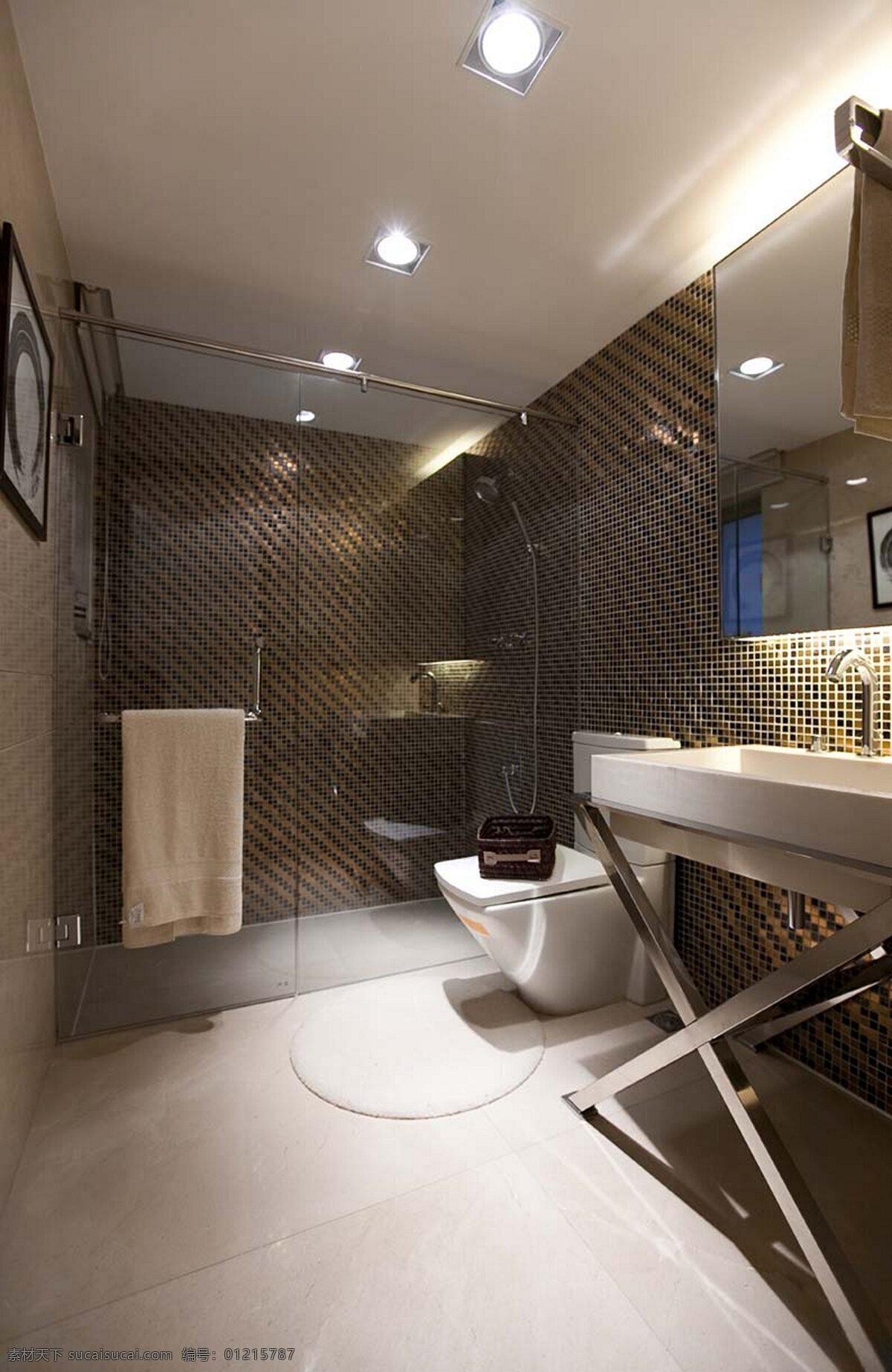 简约 风 室内设计 浴室 淋浴房 效果图 现代 马桶 洗脸池 家装