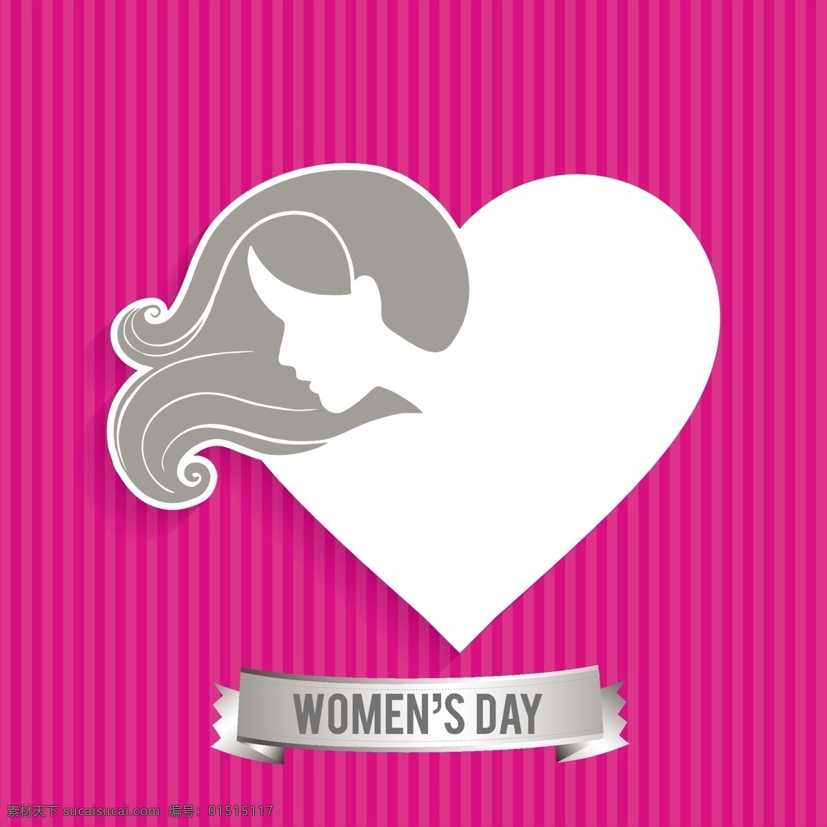 粉红色 条纹 背景 女人 心脏 轮廓 庆祝 假日 剪影 女士 女性 自由 国际 三月 妇女