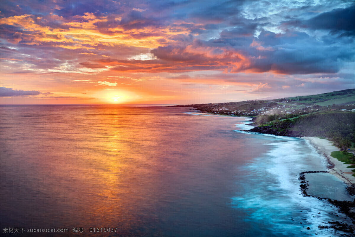 晚霞 天空 大海 黄昏 风景 自然景观 自然风景