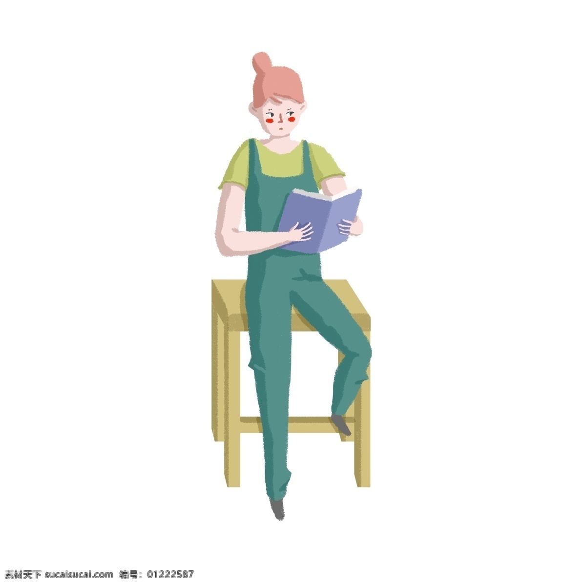 世界 读书 日 女孩 坐在 椅子 上 看书 世界读书日 女性 女人 女生 坐在椅子上 书本 拿着书本 认真