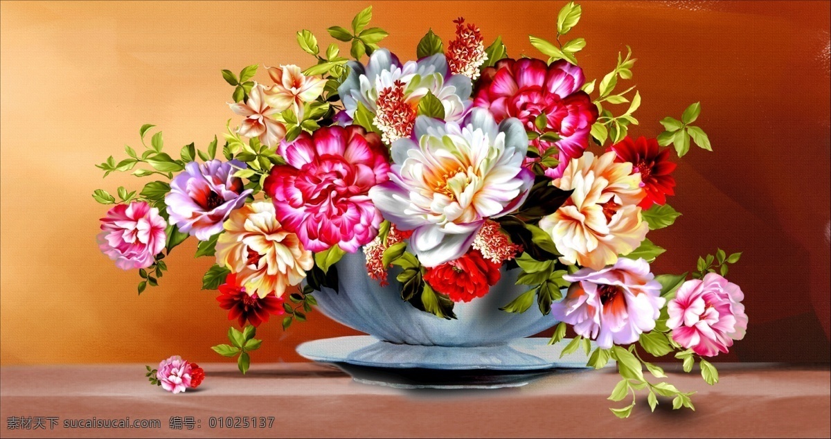 多彩 缤纷 花瓶 画 花篮 多彩缤纷 五颜六色 花朵 春天 高清psd 花卉花瓶类 分层
