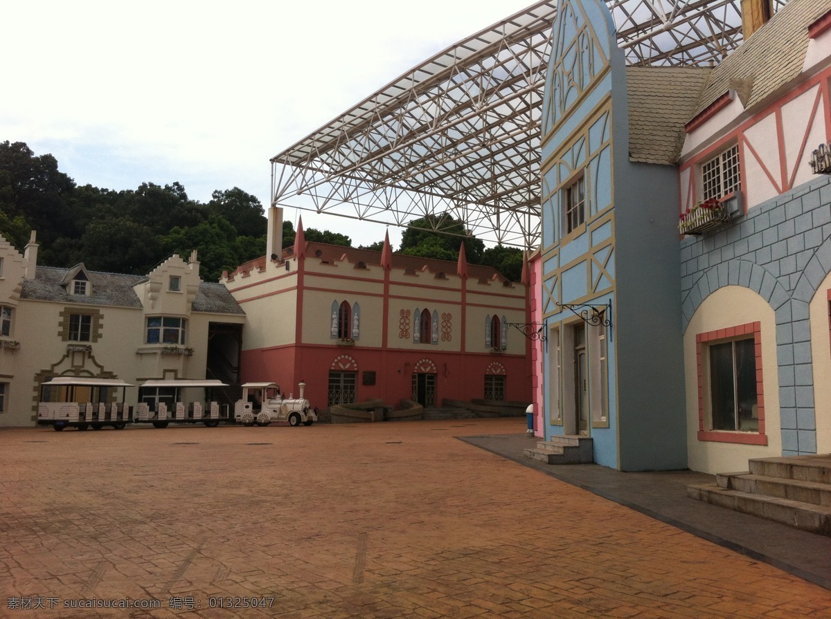 公园 国内旅游 建筑 旅游摄影 欧式楼 粉色的楼 蓝色的楼 家居装饰素材