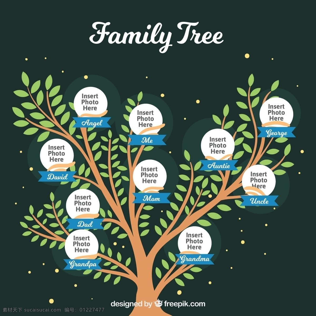 创意 绿色 家族 树 树木 条幅 家庭 家 文化艺术 绘画书法