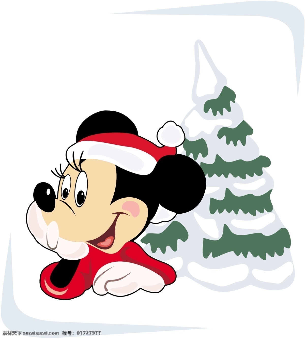 圣诞节 米老鼠 圣诞树 红色米老鼠 雪