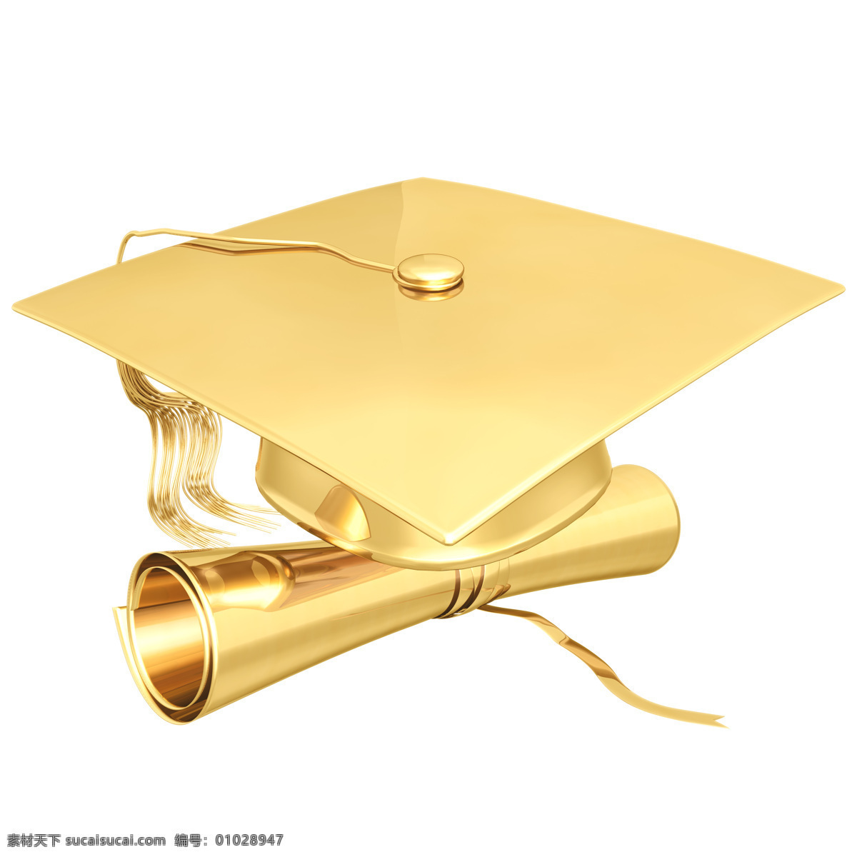 金色 博士帽 证书 金黄色 金黄 帽子 毕业证书 金融素材 金融货币 商务金融
