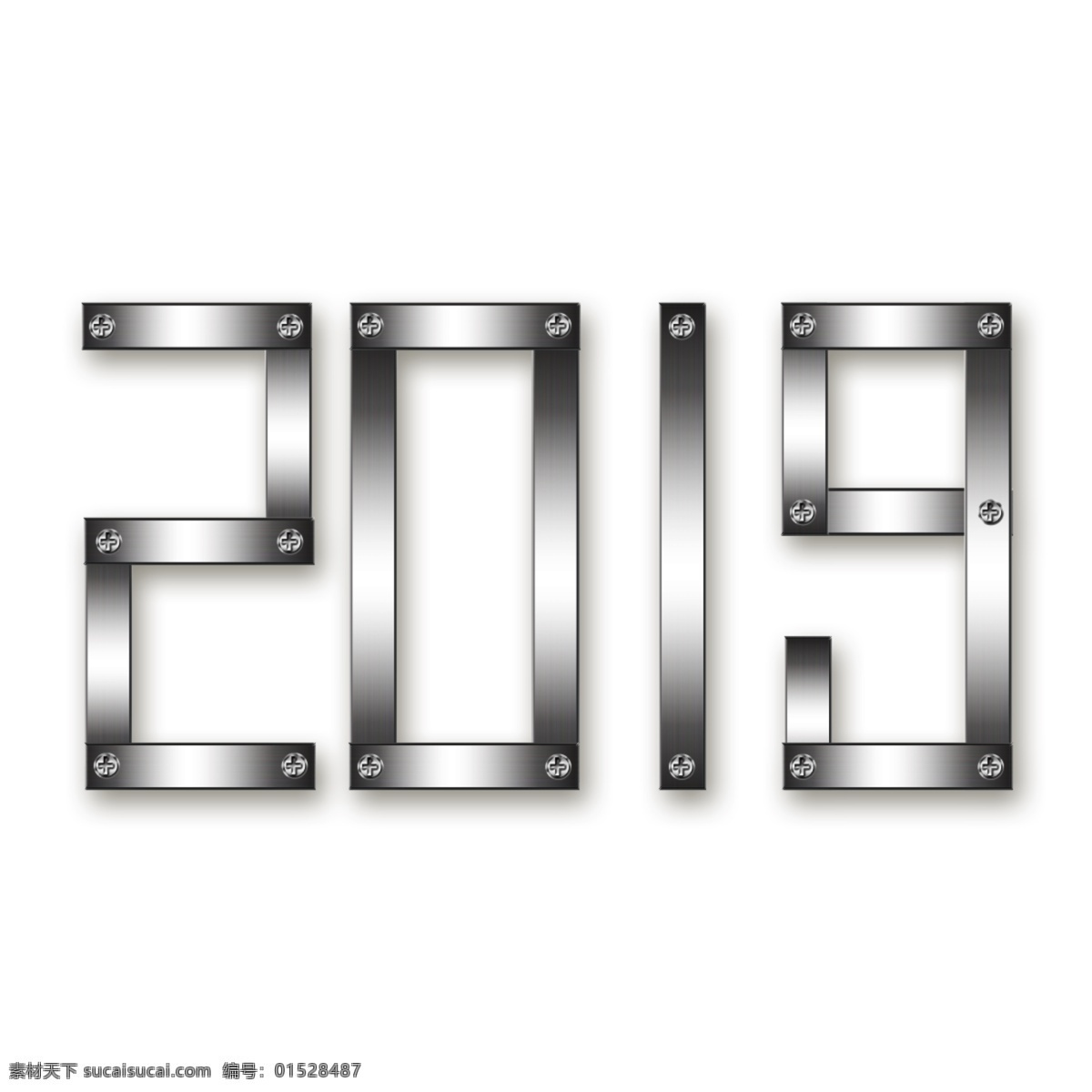 钢 纹理 金属 字 编号 2019 新年 螺丝 黑与白 死板