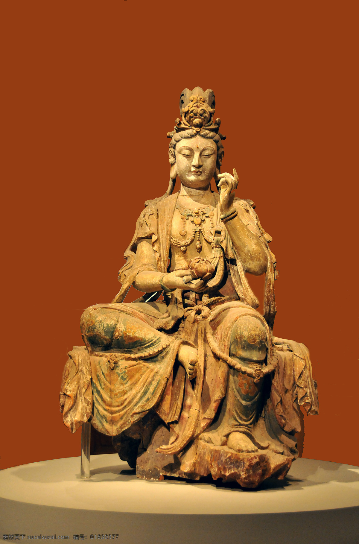 佛教 佛像 文化艺术 宗教 宗教信仰 彩绘 木雕 观音 菩萨 坐像 宋代 造像 馆藏 宗教文化 国家博物馆 出土文物