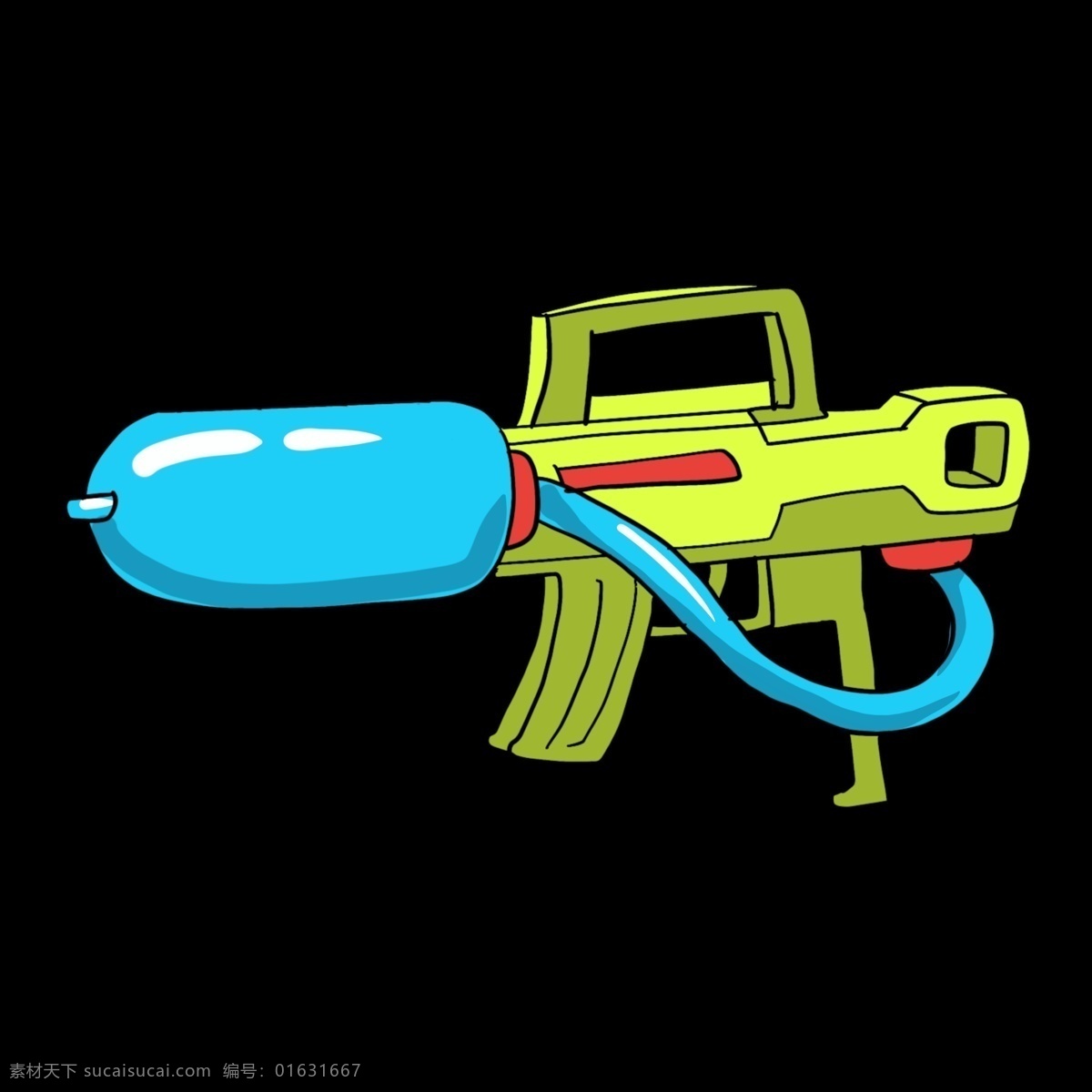 玩具 水枪 装饰 插画 玩具水枪 蓝色的水枪 漂亮的水枪 创意水枪 立体水枪 精美水枪 卡通水枪