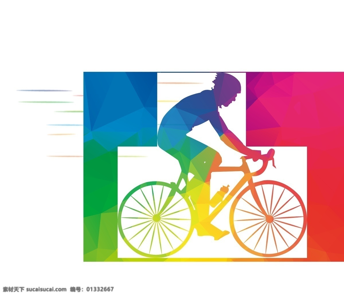 多彩 骑 行者 彩色骑行者 低面素材 ai矢量 自行车 骑行者 卡通设计
