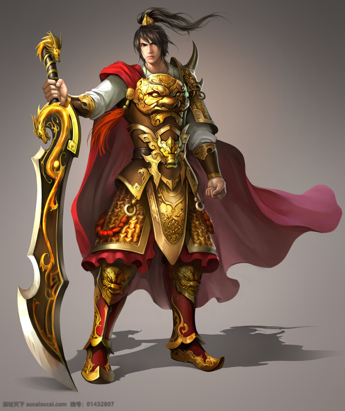 动漫人物 真王 战士 武士 大刀 屠龙刀 披风 美男 玄幻 武侠 数字绘画 艺术 绘画 板绘 游戏原画 手绘 高清壁纸 游戏壁纸 壁纸 动漫动画